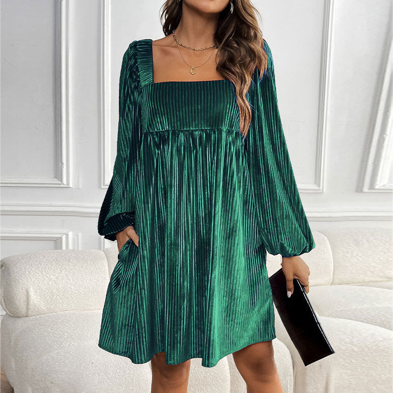 Light Dress Veet Square Collar Lace Dresses