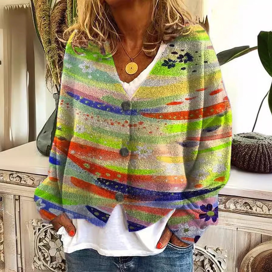 Women's Printed Wear Soft Feel Casual Fashion Sweaters