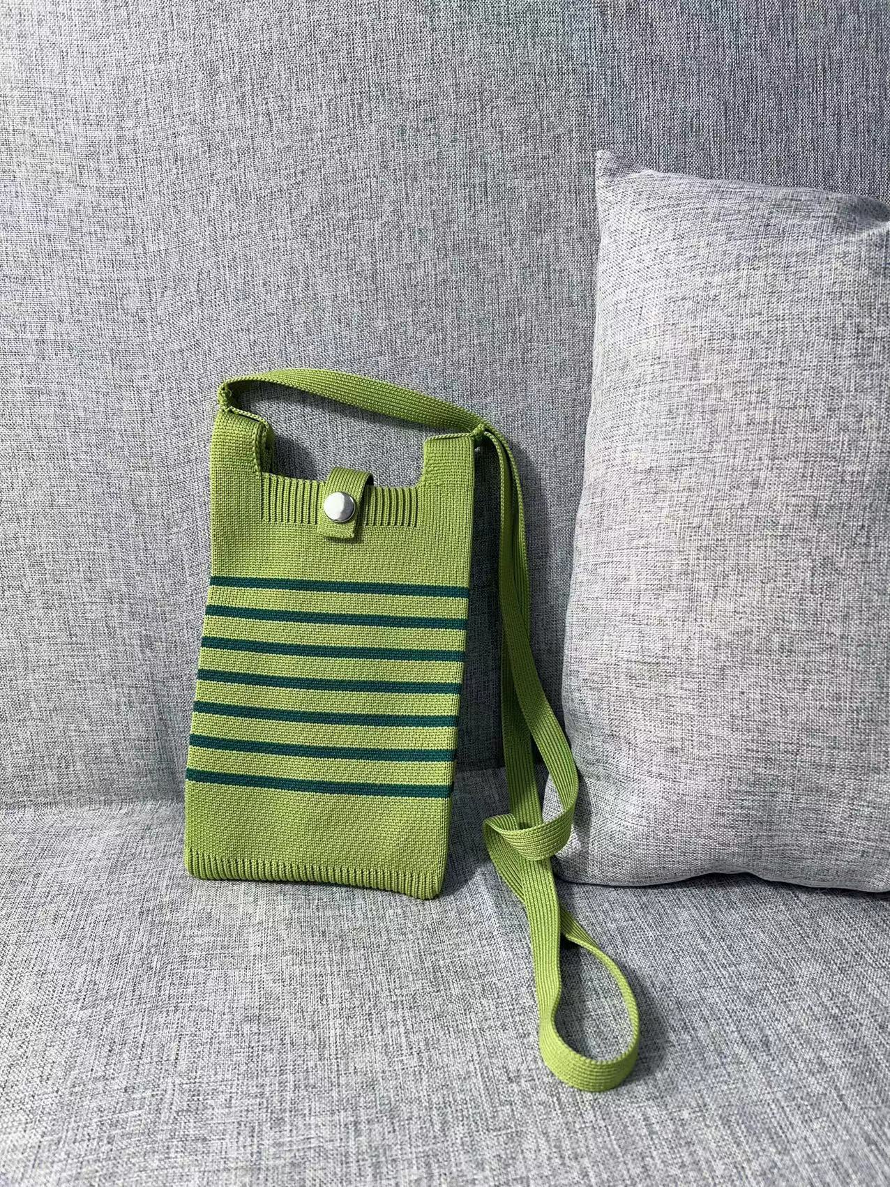 Stylish Versatile Knitted Portable Mini Texture Phone Bags