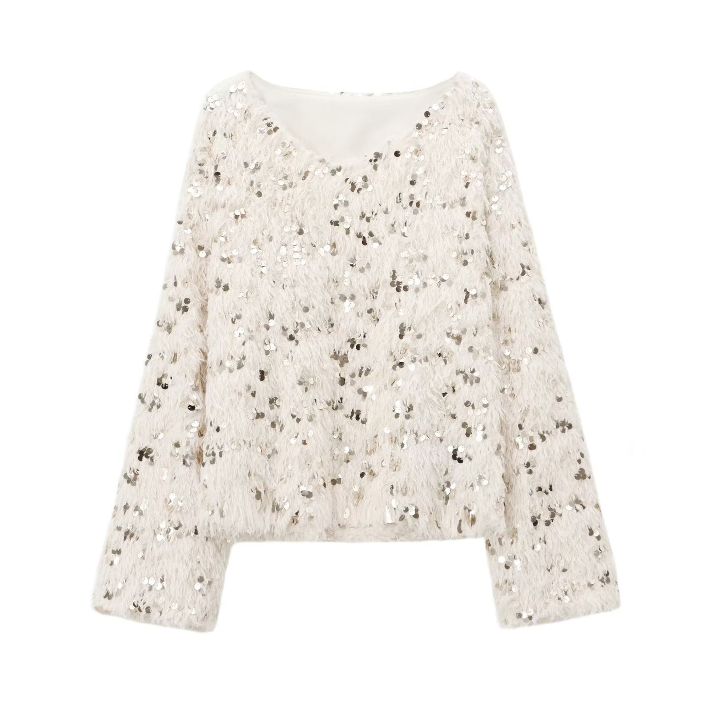 Women's High-grade Sequined Tassel Long Sleeve Sweaters