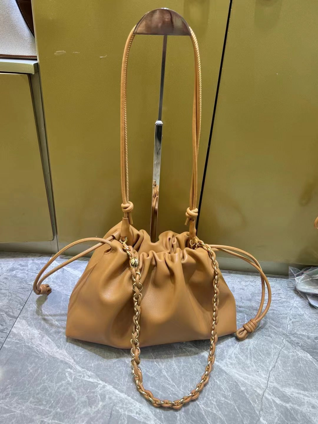 Women's Advanced Pleated Cloud Chain Underarm Genuine Bags