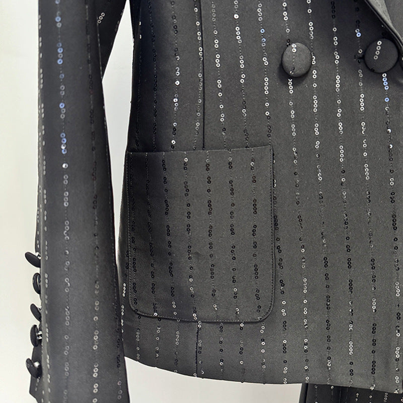 Early Spring Sequin Sequined Trousers Two-piece Fashion Casual Suit