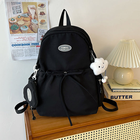 Women's Solid Color College Lightweight Large Capacity Backpacks
