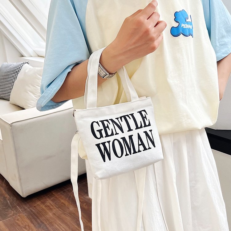 Letter Print Large Capacity Canvas Texture Tote Bags