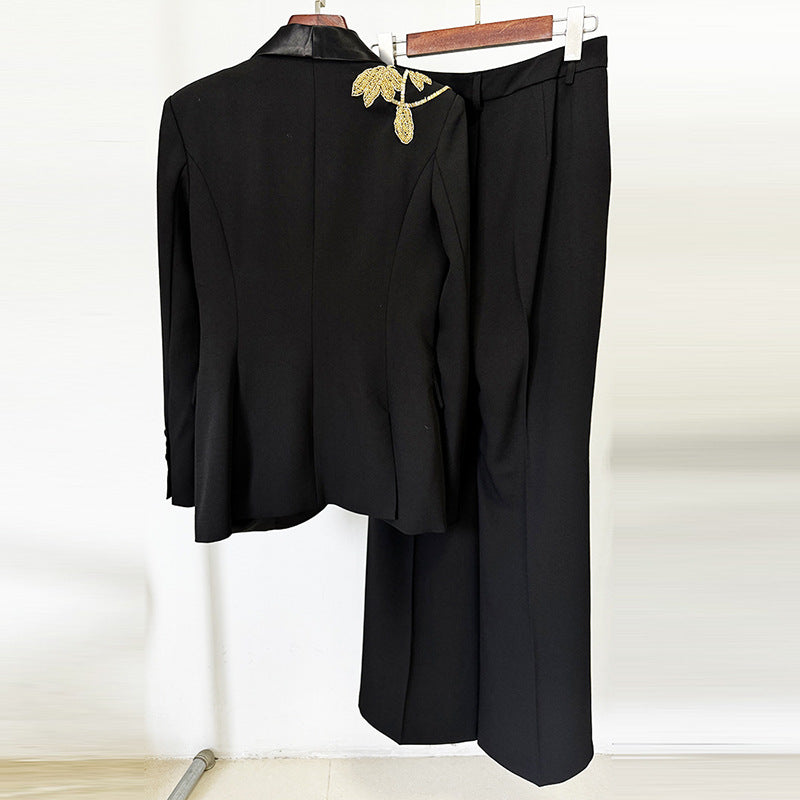 Classic Bead Slim Fit Flared Two-piece Pants