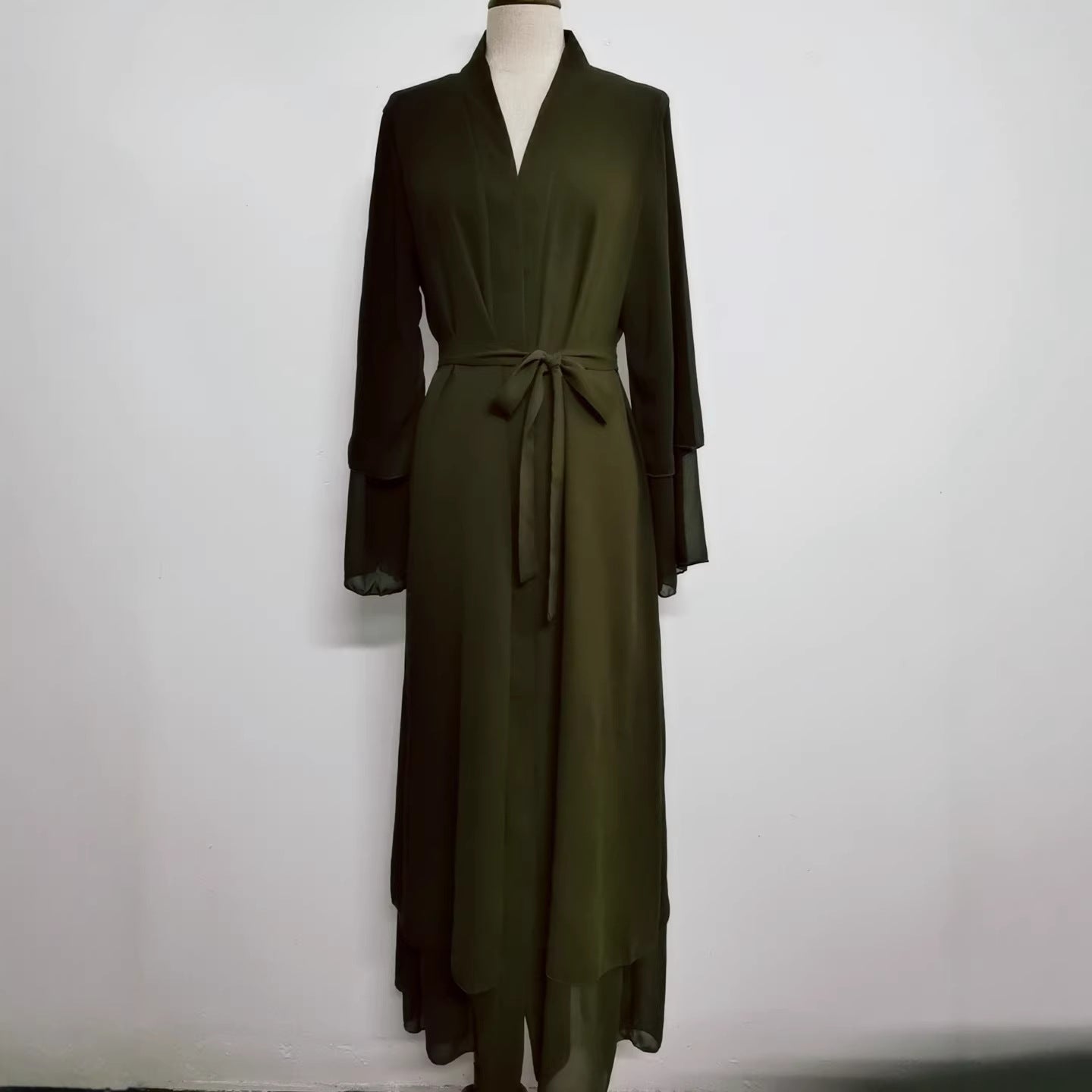 Comfortable Chiffon Temperament Pure Color Nightgown Dress