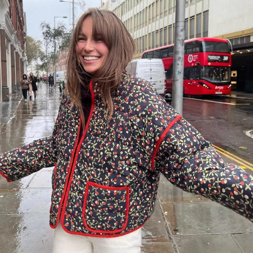Women's Pretty French Retro Pattern Print Coats