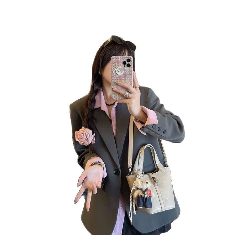 Women's Lychee Pattern Portable Vegetable Basket Summer Bags