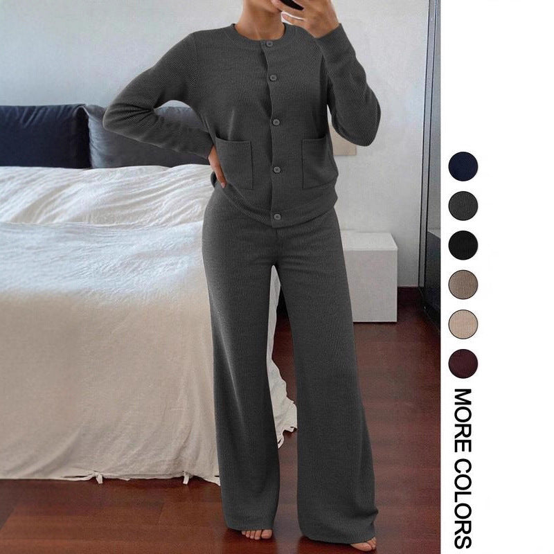 Women's Fashionable Temperament Knitted Idle Style Casual Suits