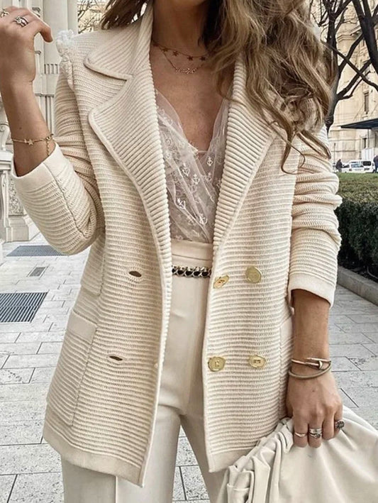 Comfortable Solid Color Rib Fabric Casual Sweaters