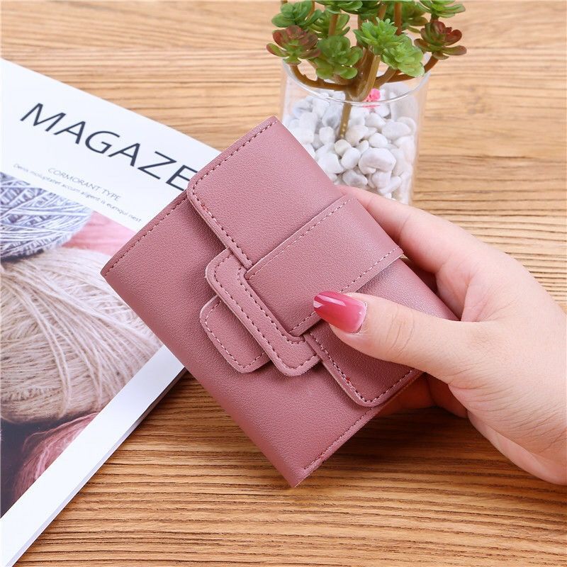 Women's Korean Style Solid Color Tri Fold Ladies Wallets