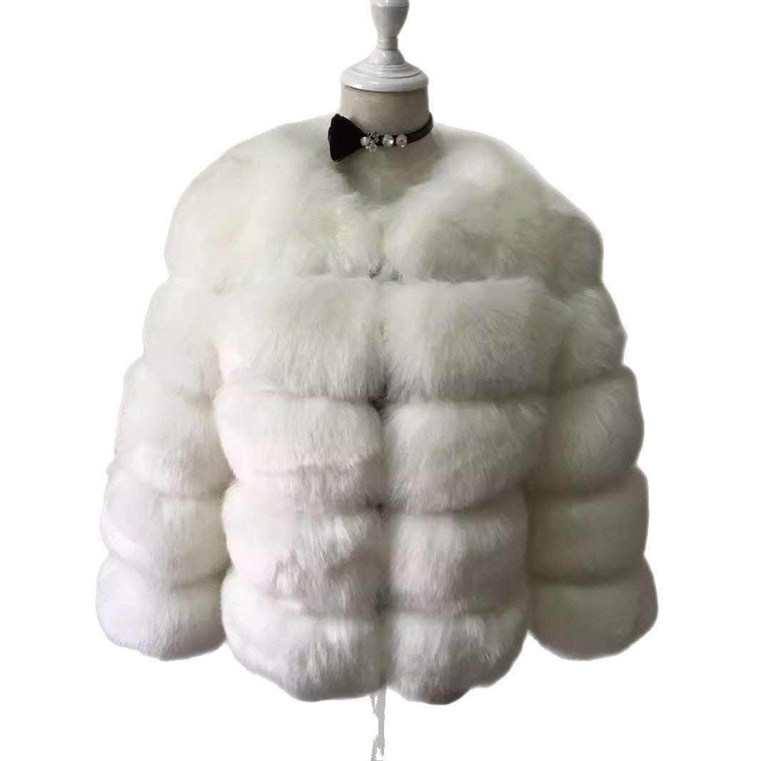 Women's Fur Imitation Fox Faux Long Sleeve Coats