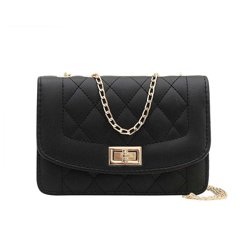 Women's Single Fashion Embroidery Thread Rhombus Street Shoulder Bags