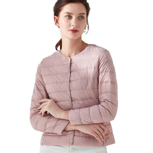 Women's Neck Slim Fit Large Collarless Long Jackets