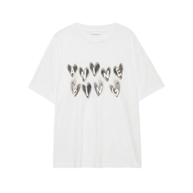 Women's Niche English Alphabet Letters Heart Printing Blouses