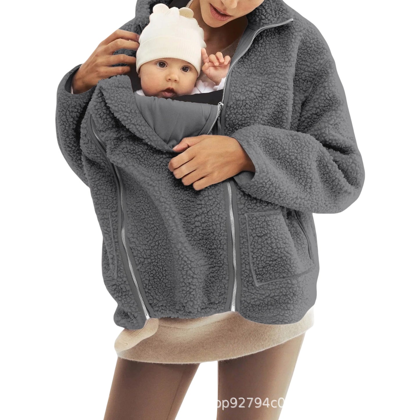 Loose Kangaroo One-piece Solid Color Idle Style Coats
