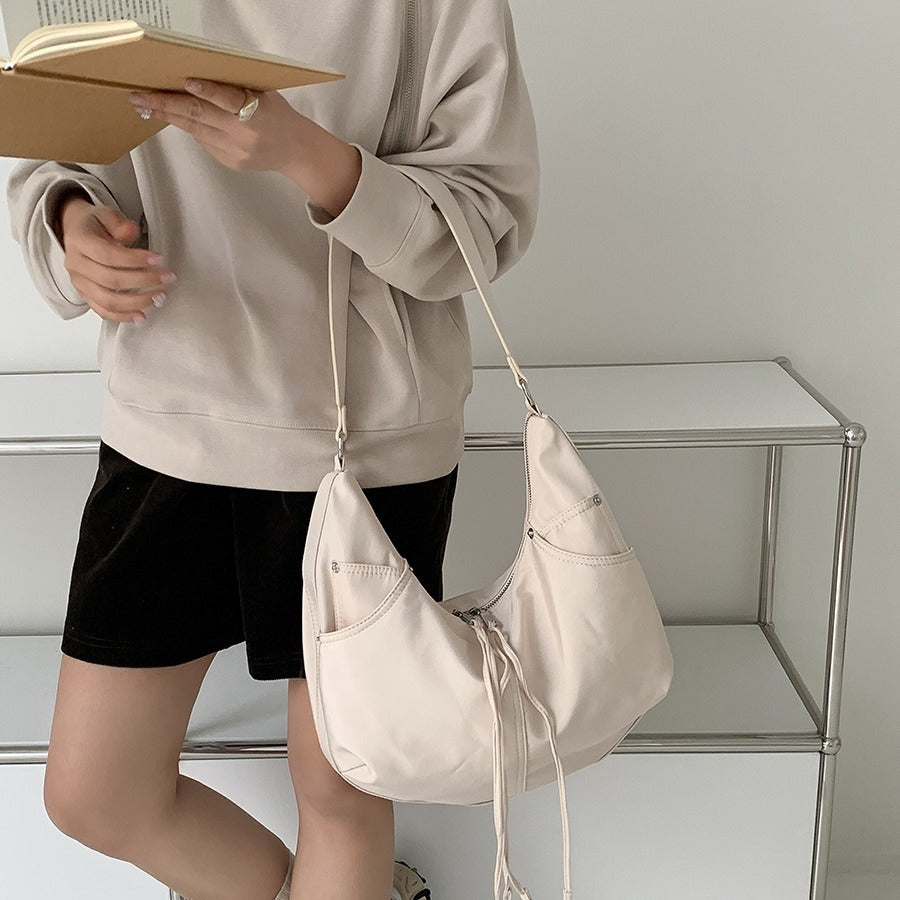 Women's Korean Nylon Dumpling Spring Idle Style Commuter Large Shoulder Bags