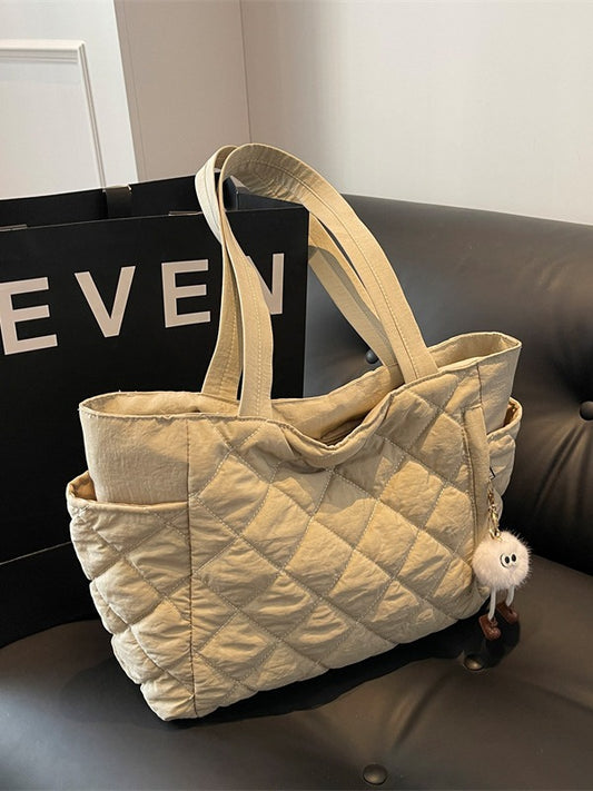 Rhombic Embroidery Clothes Texture Oxford Cloth Shoulder Bags