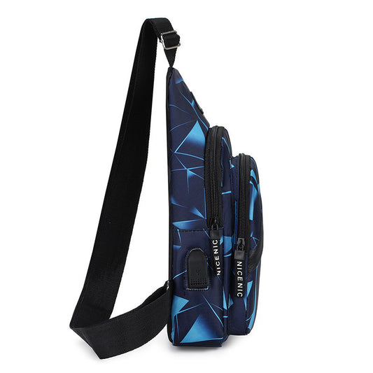 Street Personality Printed Design Korean Fashion Simple Men's Chest Bags