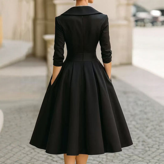 Hepburn Style Large Hem Dress Slimming Blazers