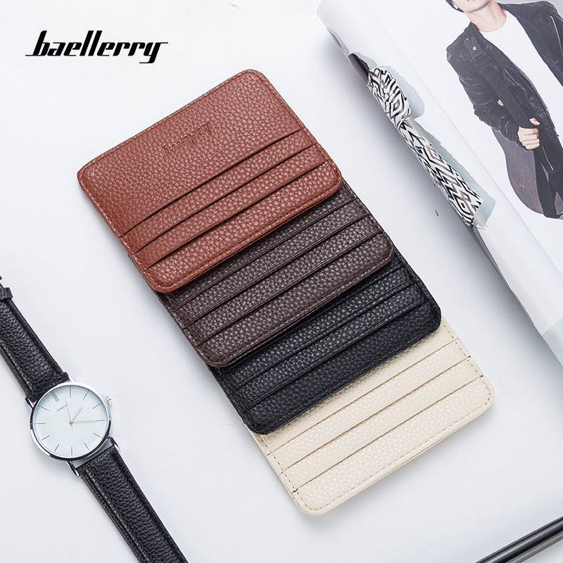 Men's Korean Style Simple Mini Multiple Slots Card Holder
