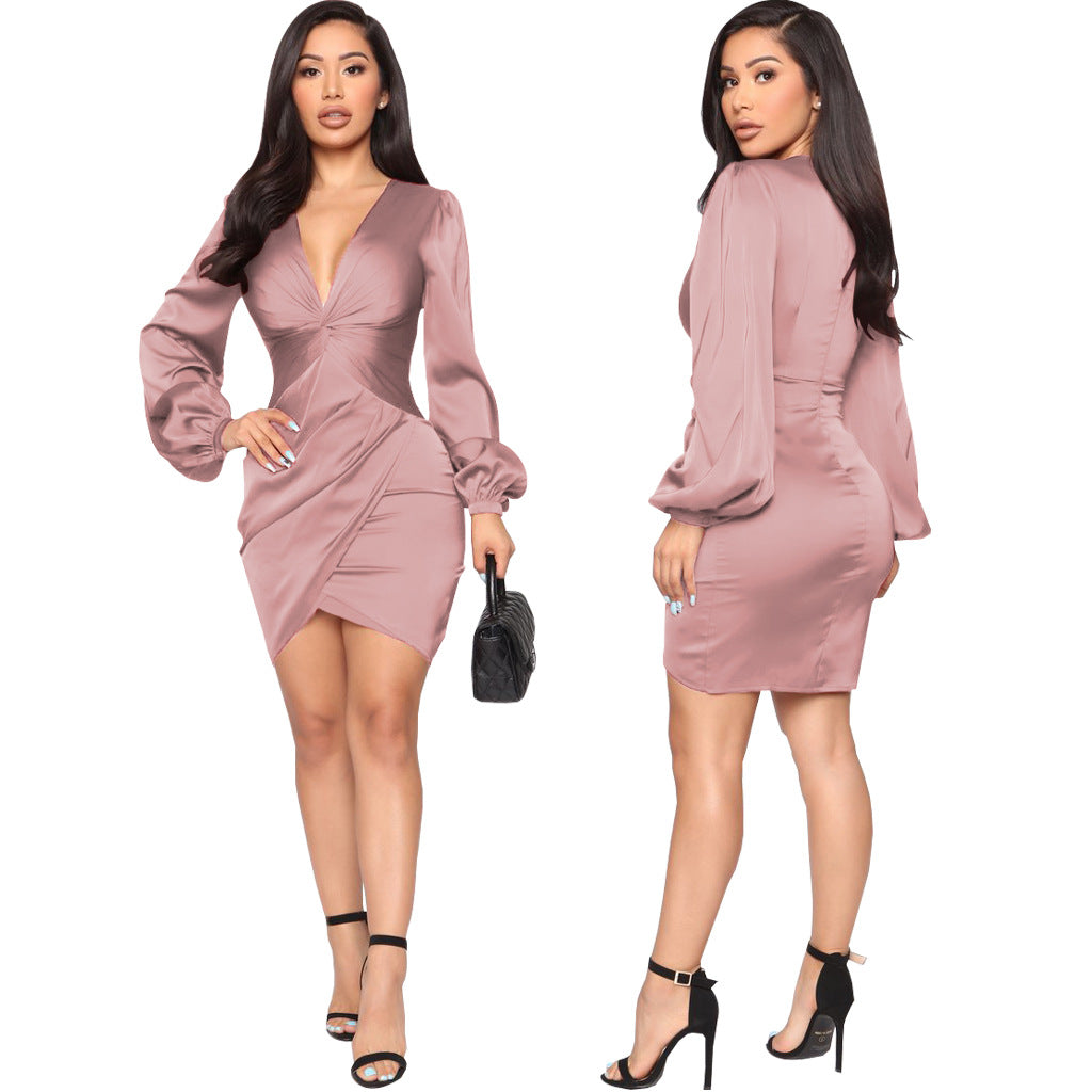 Women's Sexy Fashion Solid Color Night Show Dresses