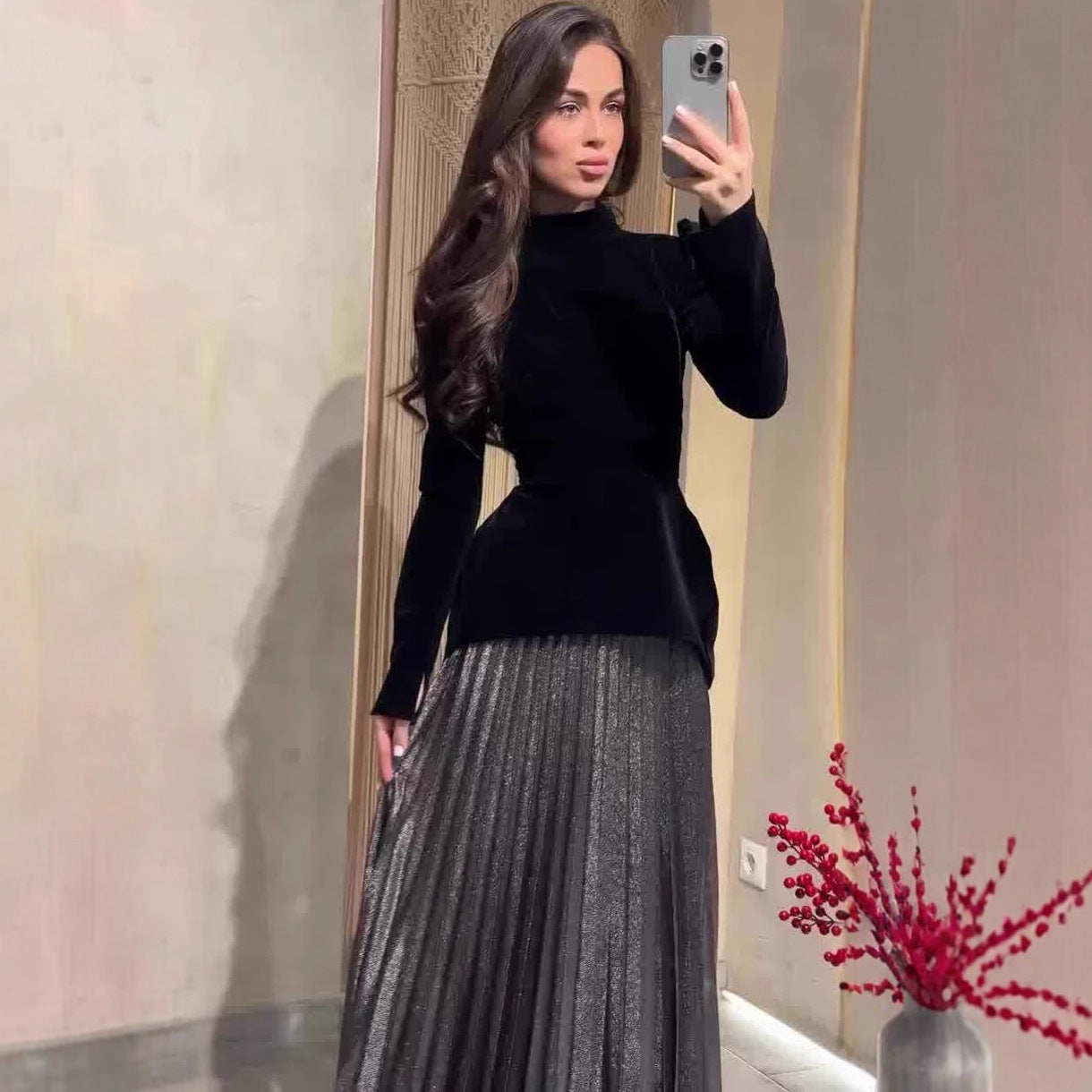 Women's Autumn Elegant Soft Fashion Long Sleeve Dress Dresses