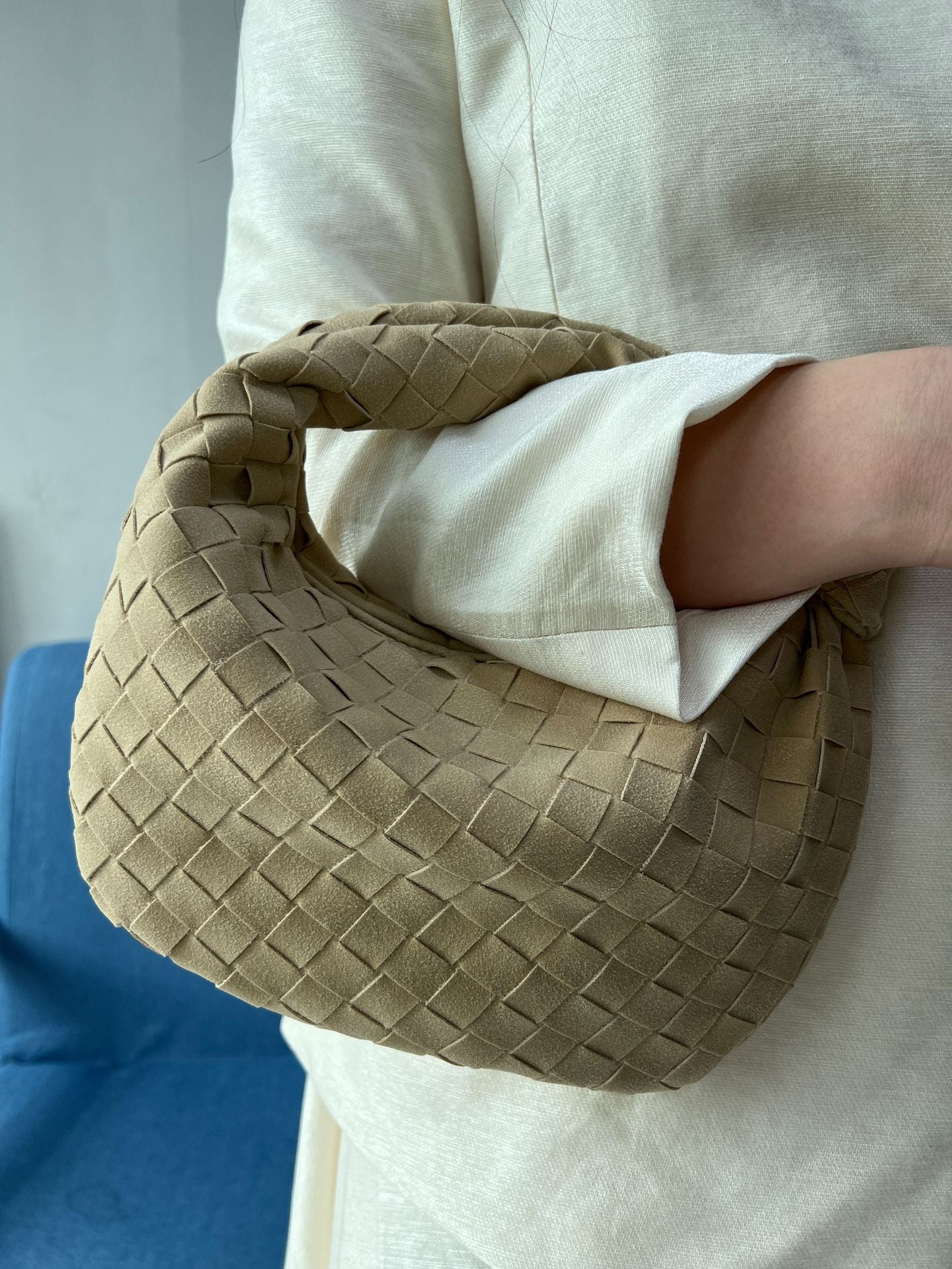 Classy Trendy Frosted Hand-woven Underarm Croissant Bags