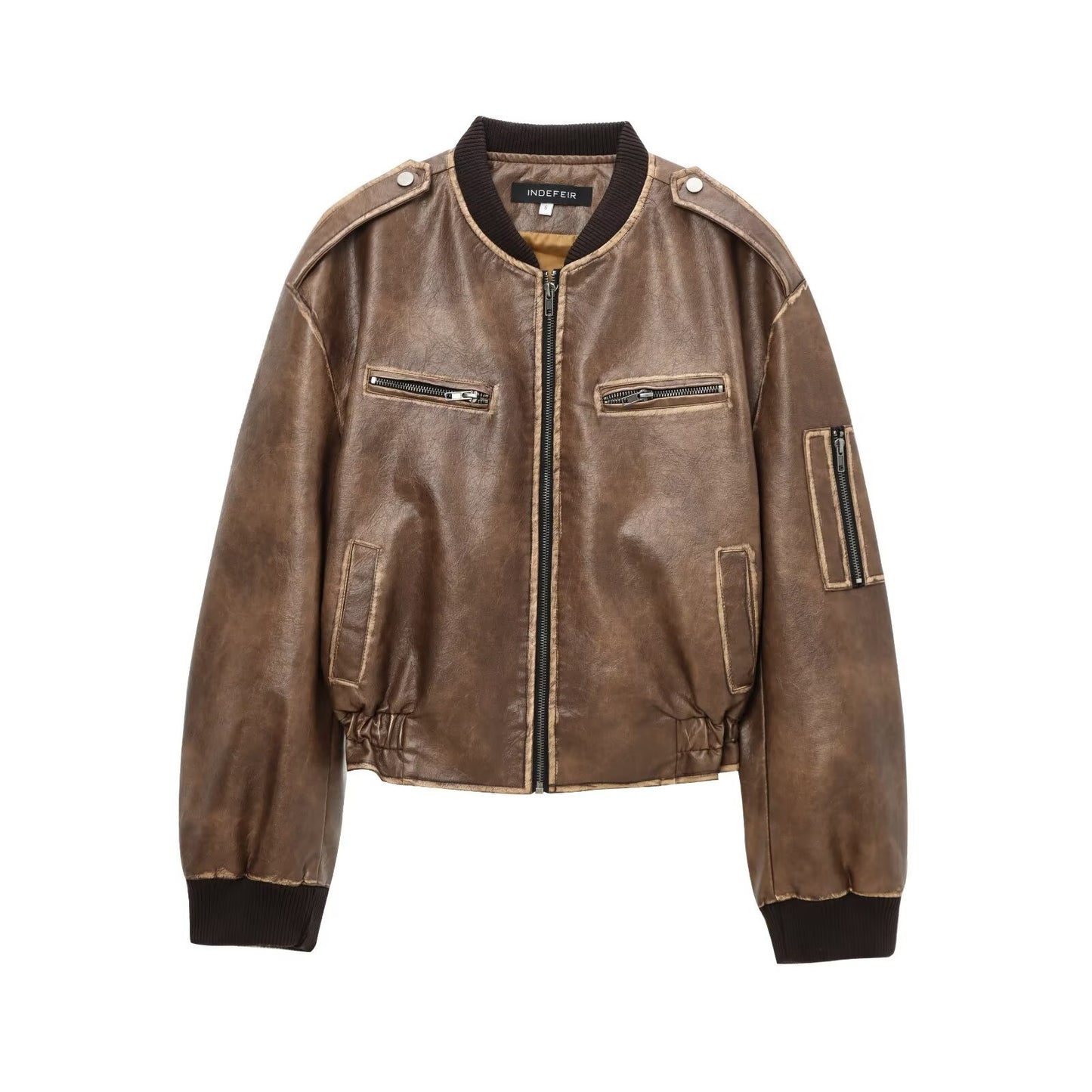Women's Autumn Retro Rub Colored Loose Distressed Coats