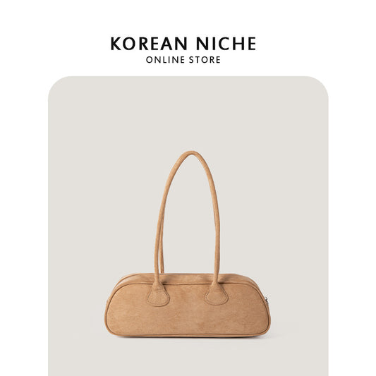 Women's Suede Baguette Fashionable Soft Vintage Plush Shoulder Bags