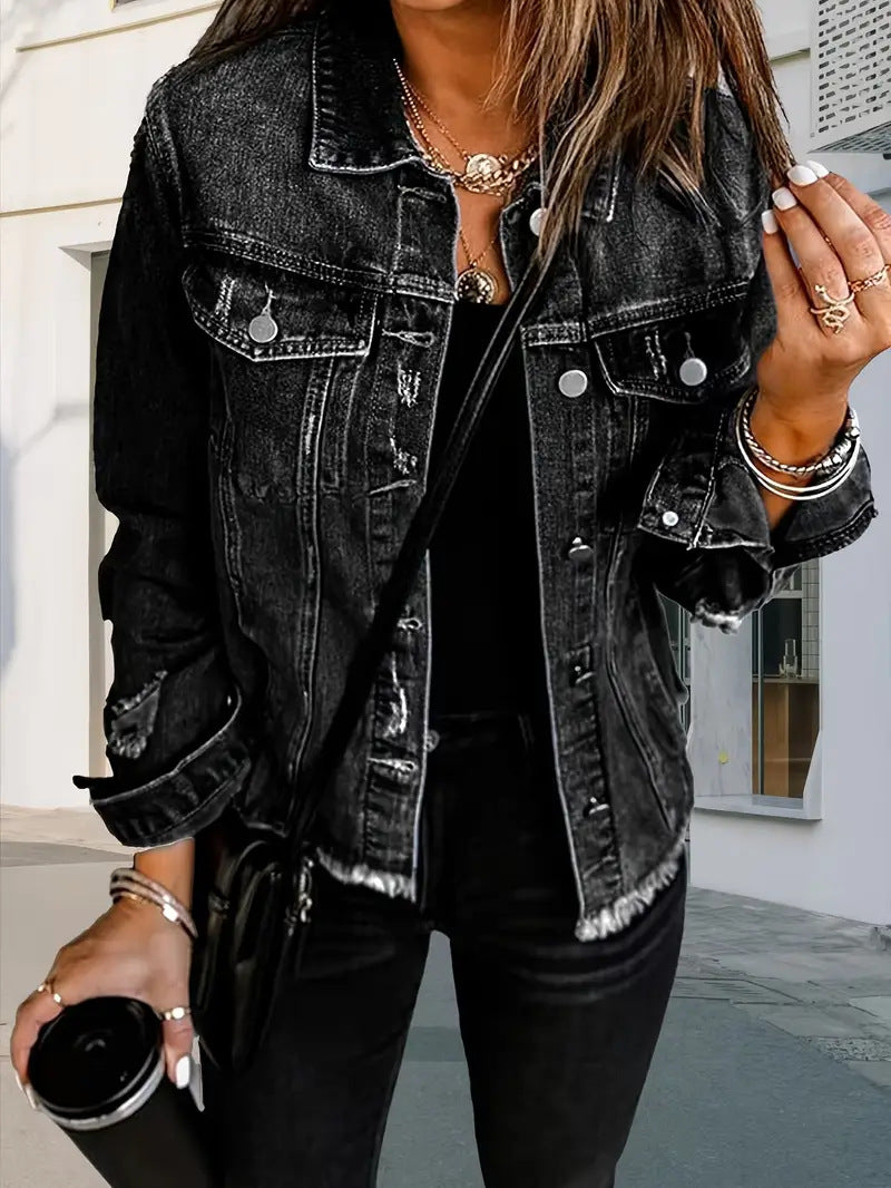 Latest Smoky Gray Long Sleeve Ragged Jackets