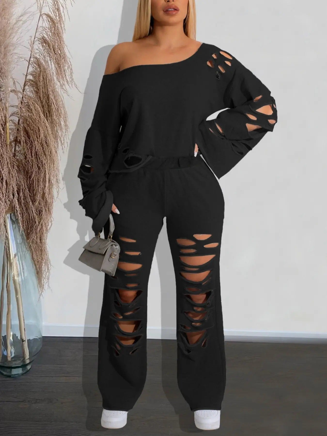 Tide Ripped Sports Two-piece Set Loose Suits