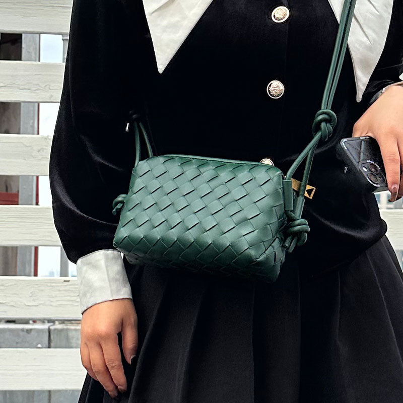 Women's Genuine Leather Woven Cowhide Design Bags