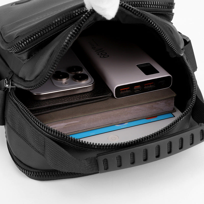 Men's Simple Solid Color Portable Waterproof Men's Shoulder Bags