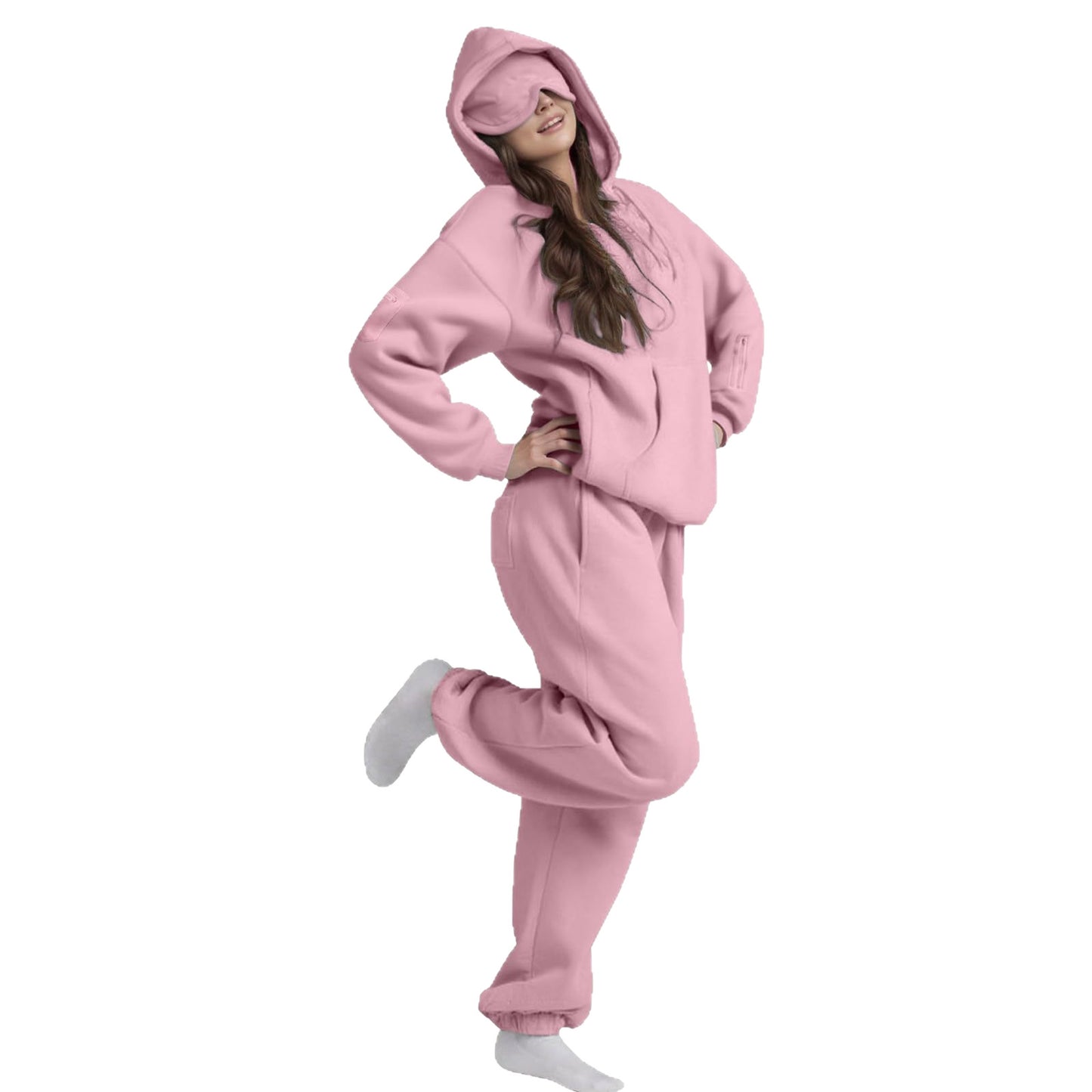 Women's Casual Solid Color Loose Fashion Simple Hooded Women's Sweater, Sweater