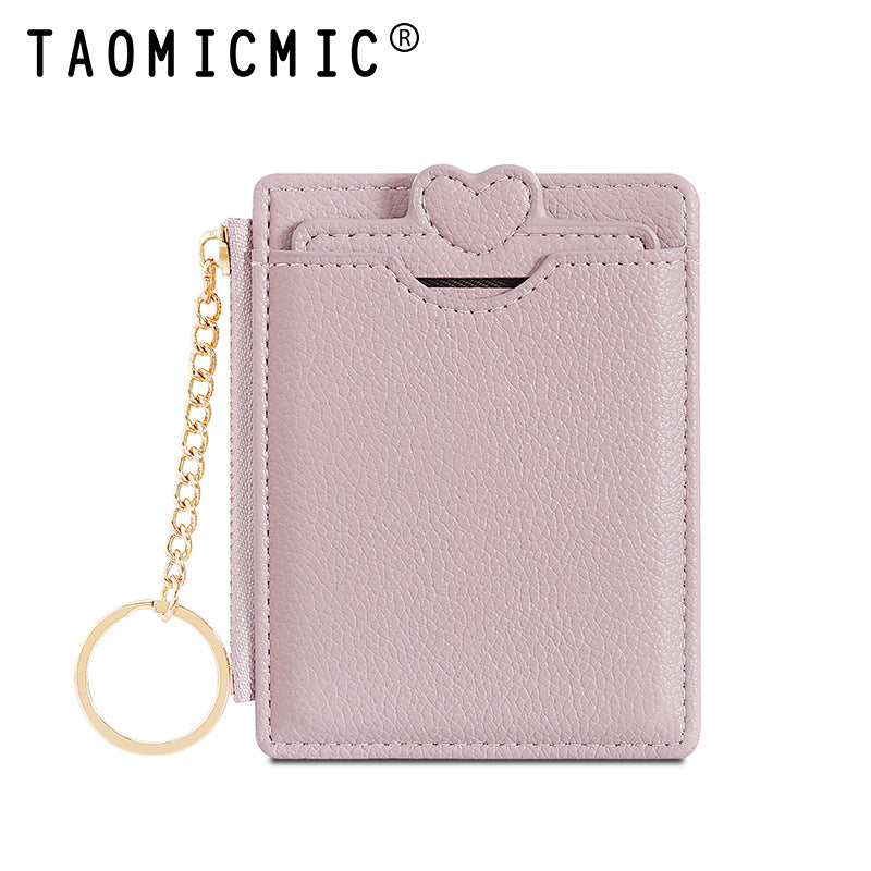 Women's Korean Style Love Meal Protective Cover Card Holder