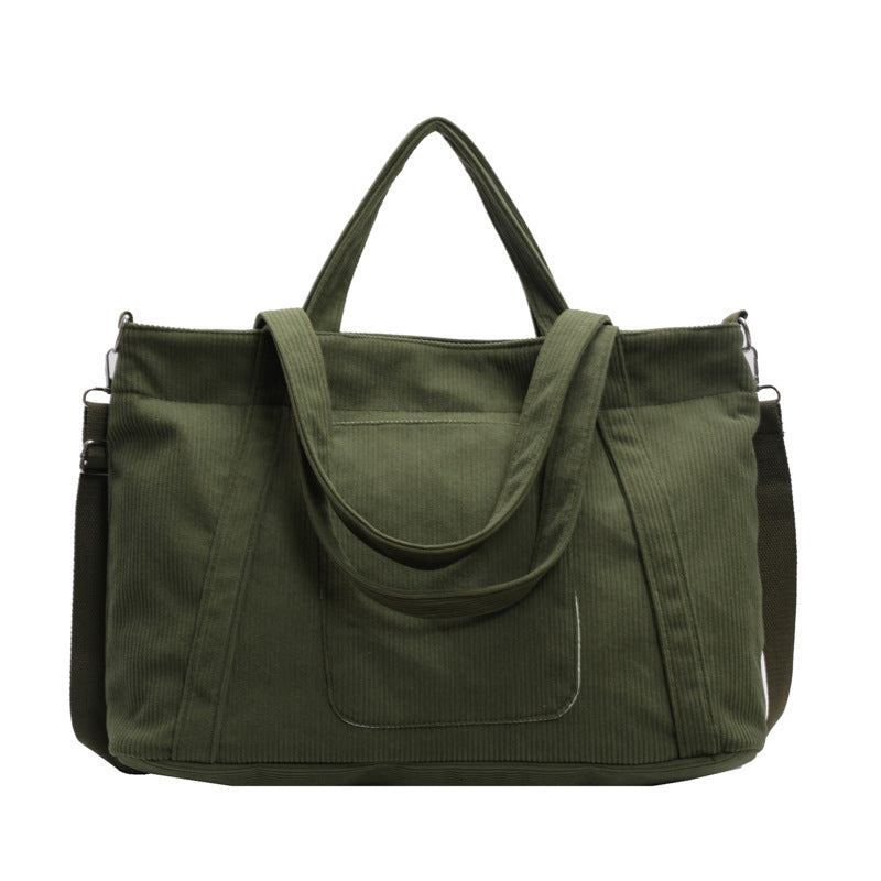 Women's Corduroy Large Capacity Totes Commuter Cloth Bags