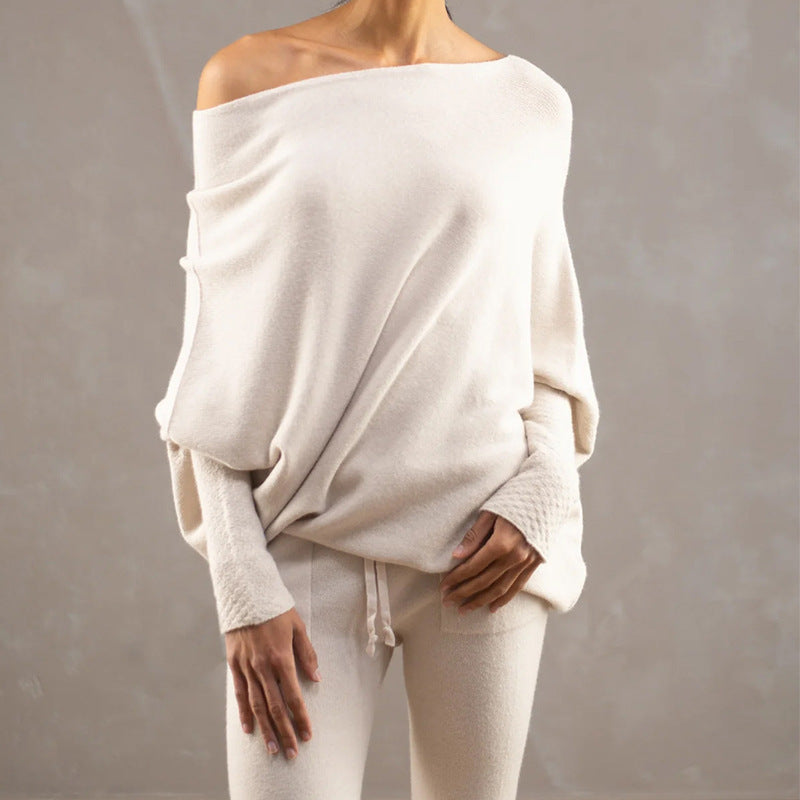 Solid Color Round Neck Long Sleeve Comfortable Sweaters