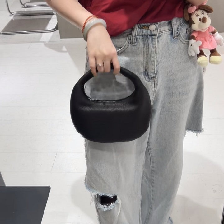 Women's Niche Genuine Leather High-grade Light Luxury Portable Hobos Handbags