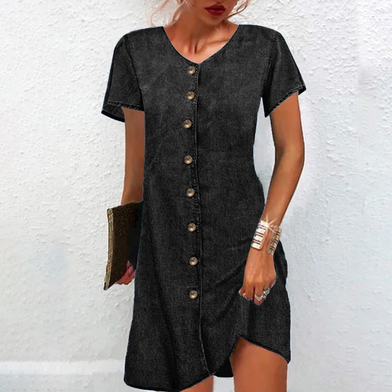 Women's Clearance Denim Summer Loose Appropriation Shirt Dress