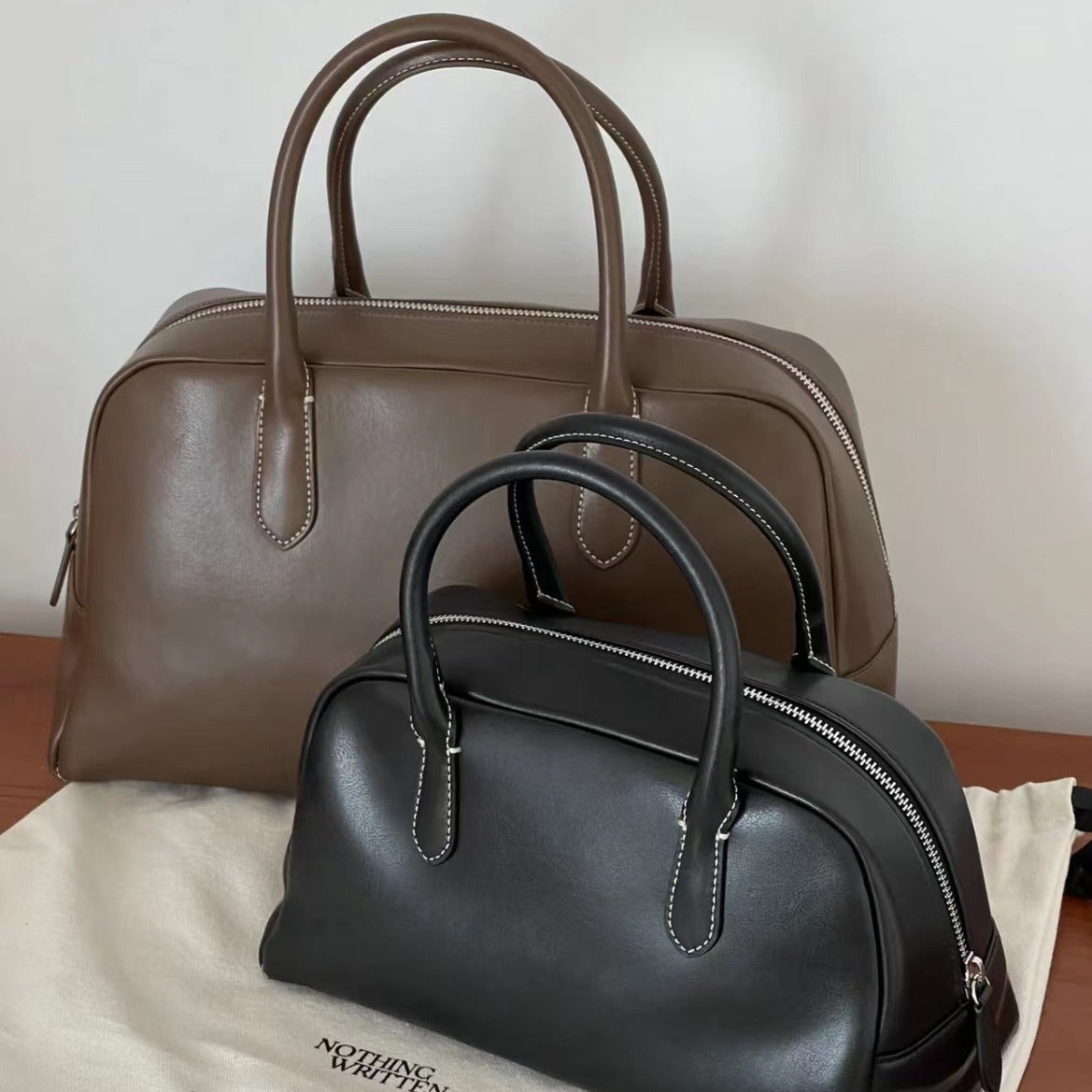 Women's Korean Style Niche Boston Leather Fashion Handbags