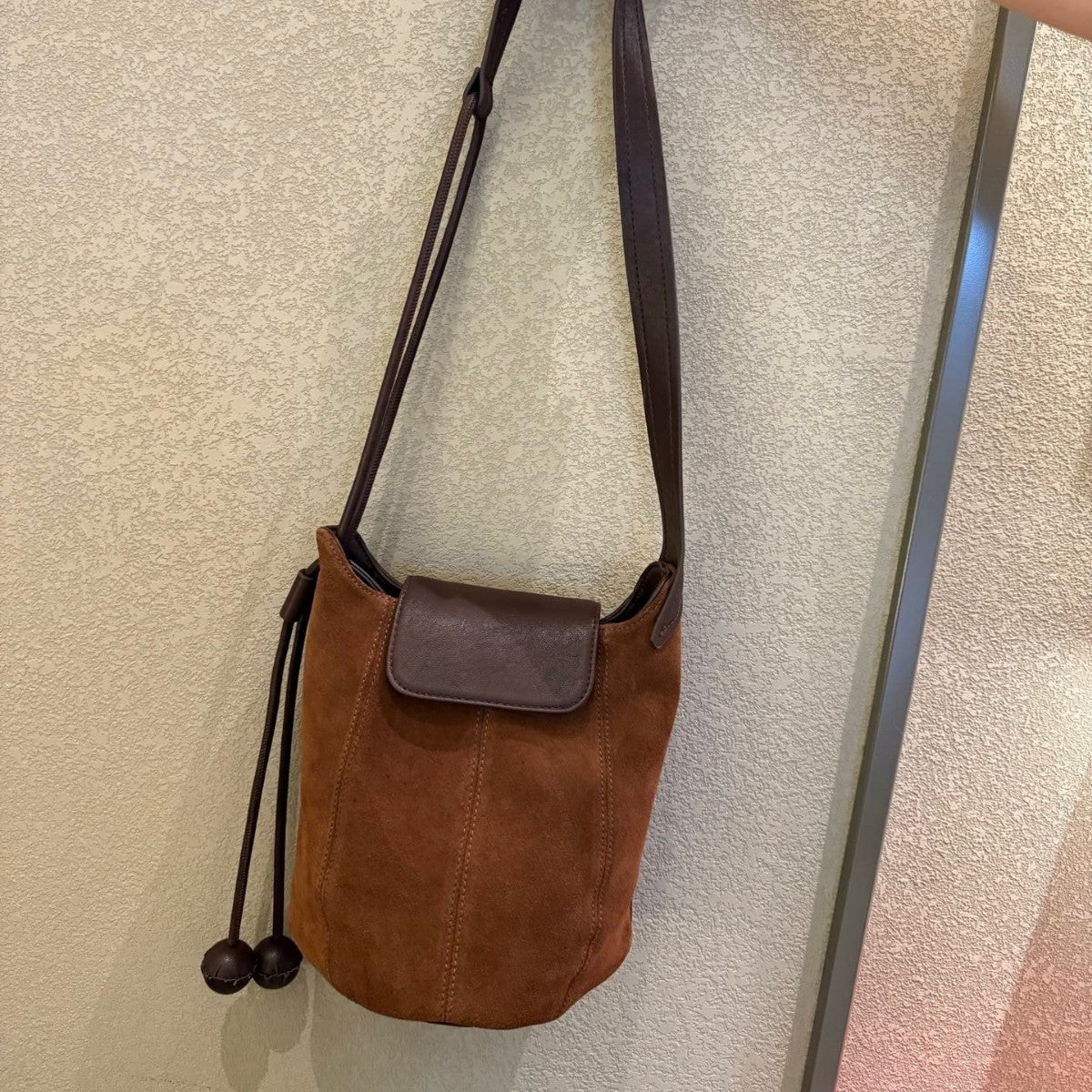 Women's Frosted Leather Cross Body Niche Bucket Bags