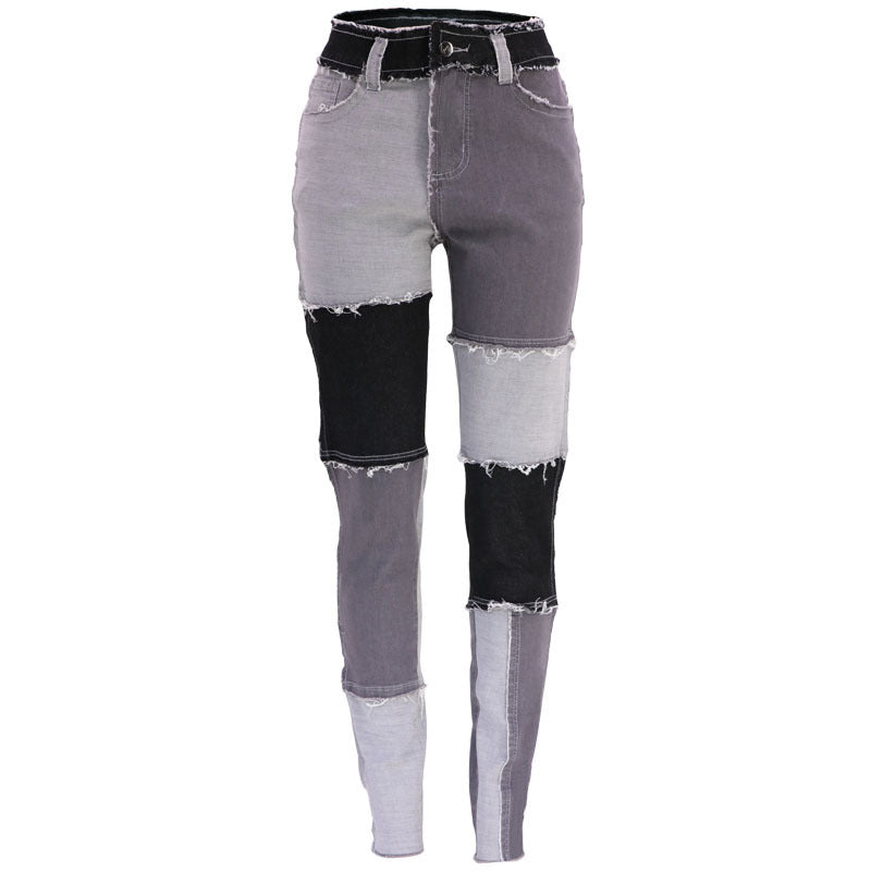 Women's Source Head Super Elastic High Waist Tassel Pencil Slim Fit Women's Jeans
