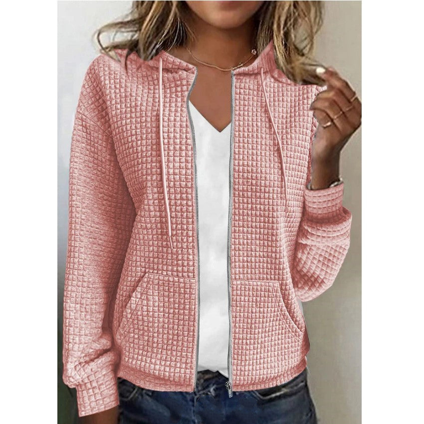 Glamorous Women's Zipper Hooded Long Sleeve Women's Sweater, Sweater