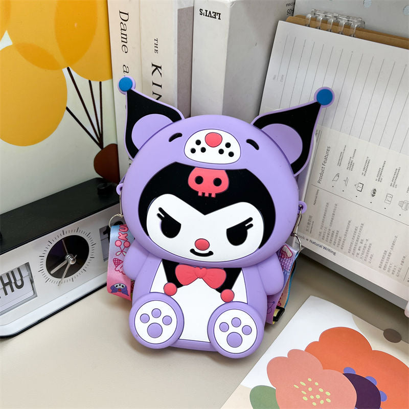Children's Cute Clow Silicone Heart Cell Storage Children's Coin Purse