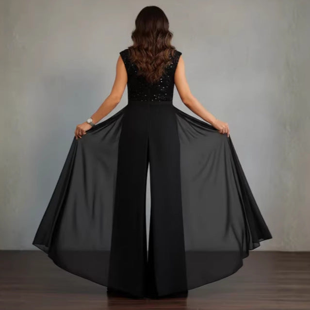 Women's Fashionable Sequins Slim Fit Patchwork One-piece Women's Jumpsuit/clothing