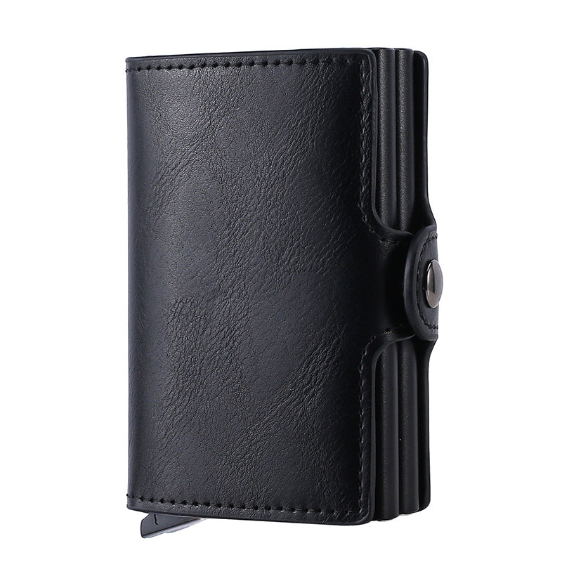 Men's Automatic Pop-up Metal Integrated Carbon Fiber Pattern Card Holder