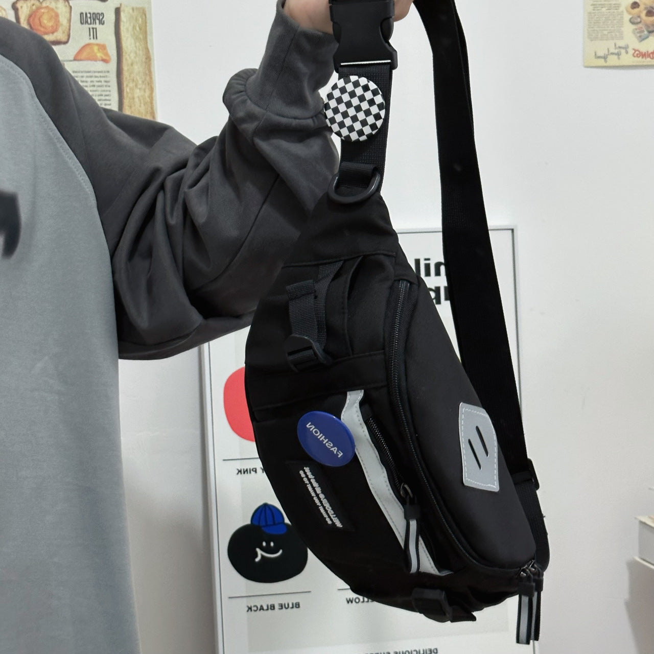 Men's Tooling Style Versatile Riding Fashion Men's Chest Bags