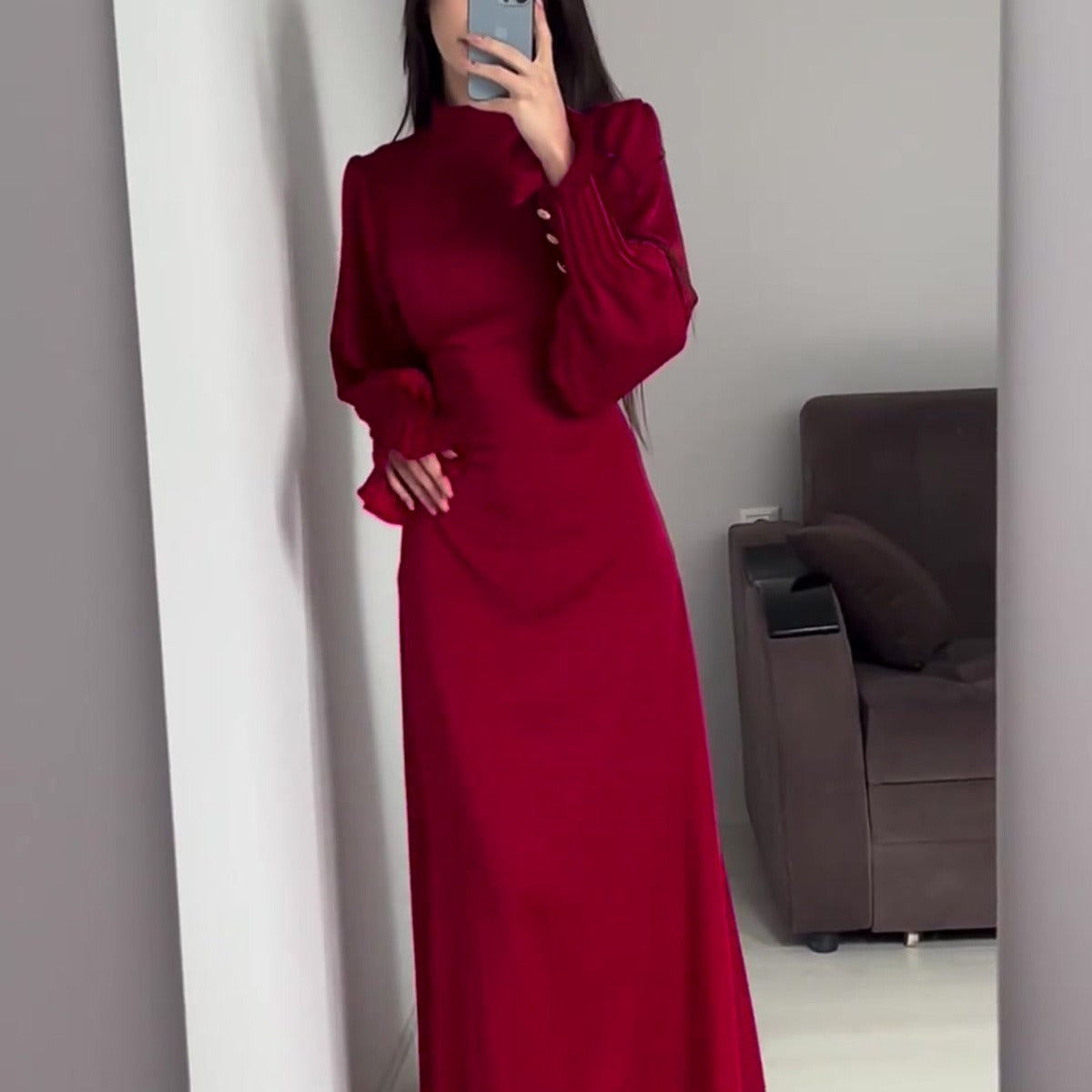 Pleated Waist Tight Design Sense Palace Dresses