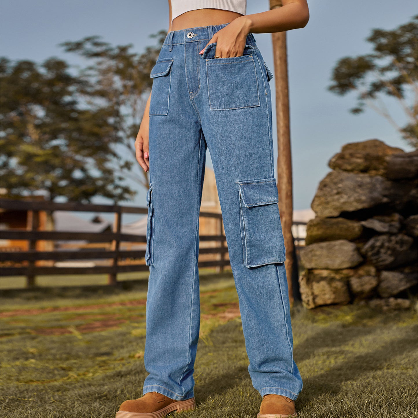 Women's American Retro Washed Denim Casual Women's Jeans